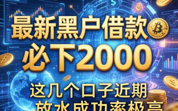 最新黑户借款必下2000，这几个口子近期放水成功率极高