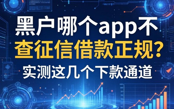 黑户哪个app不查征信借款正规？实测这几个下款通道