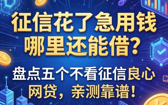 征信花了急用钱哪里还能借？盘点五个不看征信良心网贷，亲测靠谱！