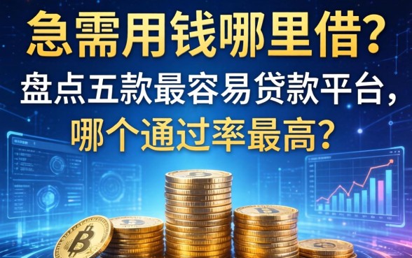 急需用钱哪里借？盘点五款最容易贷款平台，哪个通过率最高？
