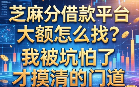 芝麻分借款平台大额怎么找？我被坑怕了才摸清的门道