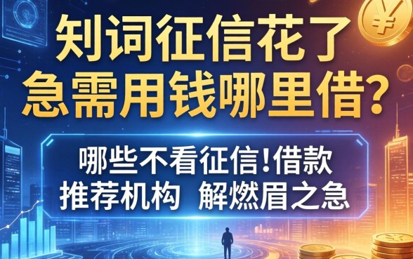 征信花了急需用钱哪里借？哪些不看征信的借款推荐机构能解燃眉之急？