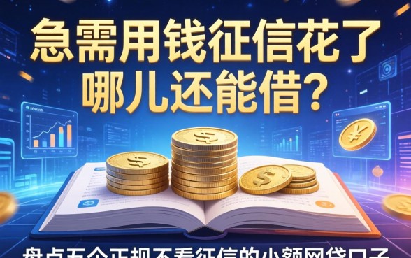 急需用钱征信花了哪里还能借？盘点五个正规不看征信的小额网贷口子