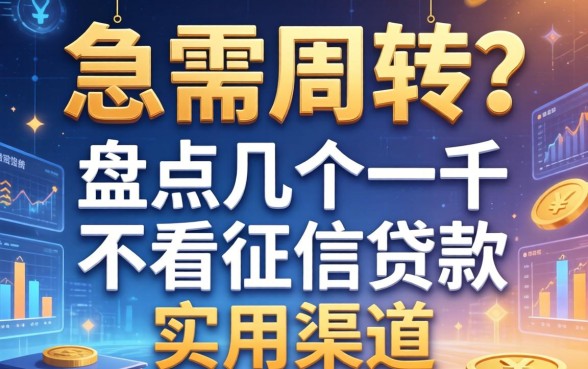 急需周转？盘点几个一千不看征信贷款的实用渠道