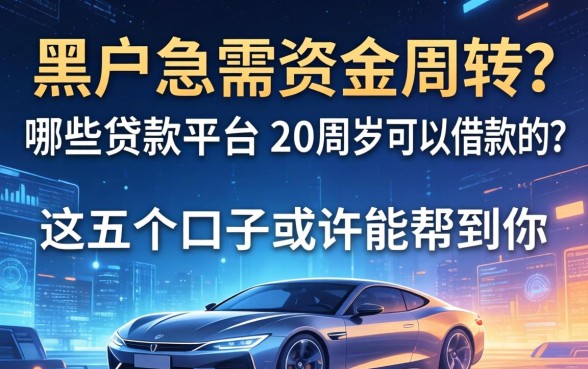 黑户急需资金周转？哪些贷款平台20周岁可以借款的？这五个口子或许能帮到你