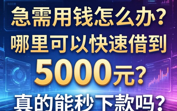 急需用钱怎么办？哪里可以快速借到5000元？真的能秒下款吗？