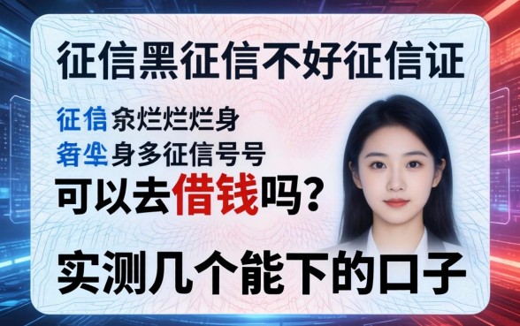 征信黑征信不好征信烂身份证号可以去借钱吗？实测几个能下的口子