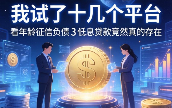 我试了十几个平台，发现不看年龄征信负债的低息贷款竟然真的存在