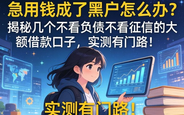 急用钱成了黑户怎么办？揭秘几个不看负债不看征信的大额借款口子，实测有门路！