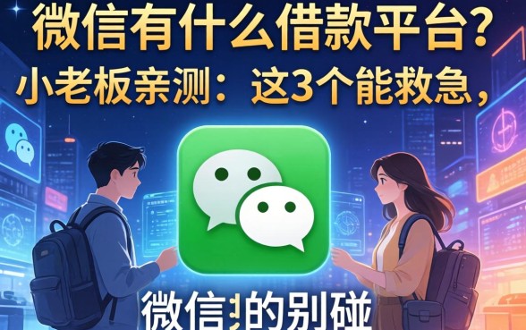 微信有什么借款的平台？小老板亲测：这3个能救急，别的别碰
