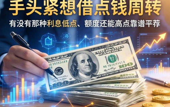 手头紧想借点钱周转，有没有那种利息低点、额度还能高点靠谱平台推荐？