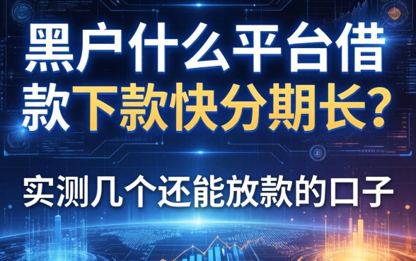 黑户什么平台借款下款快分期长？实测几个还能放款的口子