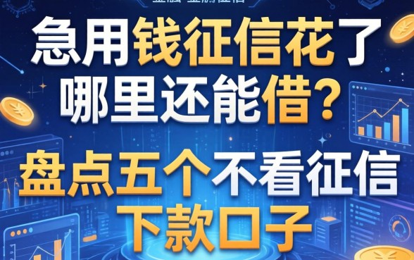 急用钱征信花了哪里还能借？盘点五个不看征信下款的口子