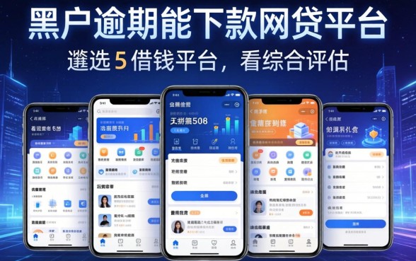 黑户逾期能下款的网贷平台，遴选5个借钱平台不看综合评估的app