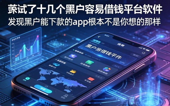 我试了十几个黑户容易借钱的平台软件，发现黑户能下款的app根本不是你想的那样