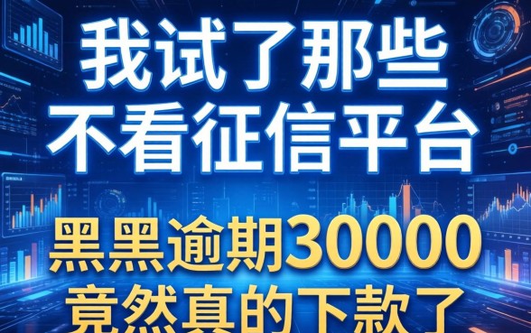 我试了那些不看征信的平台，黑户逾期30000竟然真的下款了