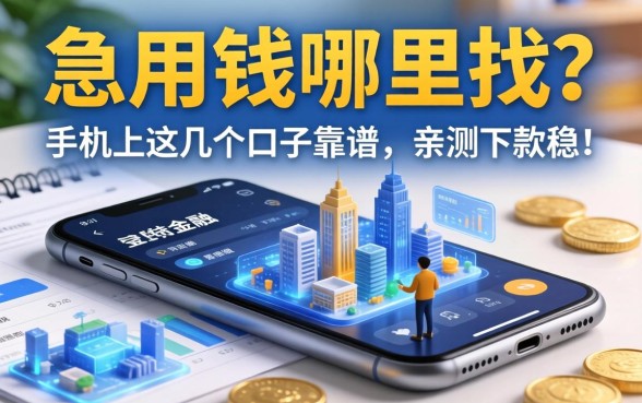 急用钱哪里找？手机上这几个口子靠谱，亲测下款稳！
