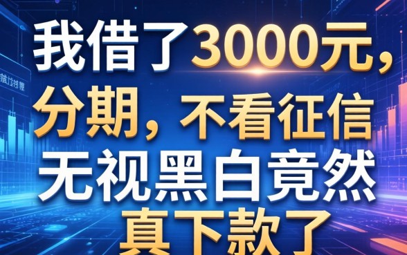 我借了3000元分期，不看征信无视黑白竟然真下款了