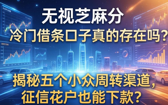 无视芝麻分的冷门借条口子真的存在吗？揭秘五个小众周转渠道，征信花户也能下款？