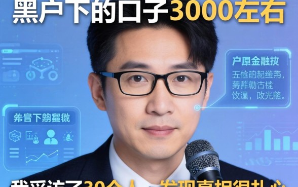 黑户下的口子3000左右的：我采访了30个人，发现真相很扎心