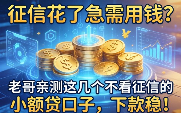 征信花了急需用钱？老哥亲测这几个不看征信的小额贷口子，下款稳！