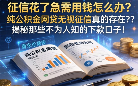 征信花了急需用钱怎么办？纯公积金网贷无视征信真的存在吗？揭秘那些不为人知的下款口子！