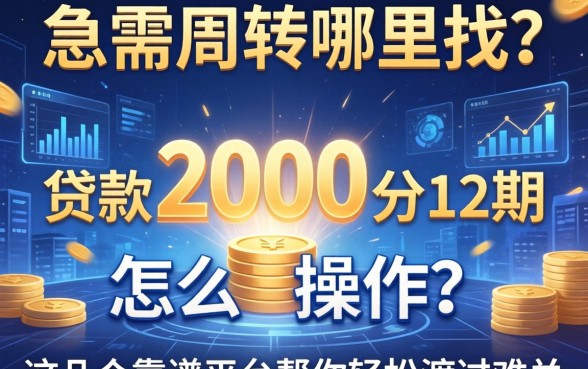 急需周转哪里找？贷款2000分12期怎么操作？这几个靠谱平台帮你轻松渡过难关