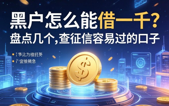 黑户怎么能借一千？盘点几个不查征信容易过的口子