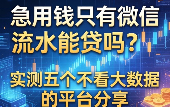急用钱只有微信流水能贷吗？实测五个不看大数据的平台分享