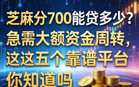 芝麻分700能贷多少？急需大额资金周转，这五个靠谱平台你知道吗？