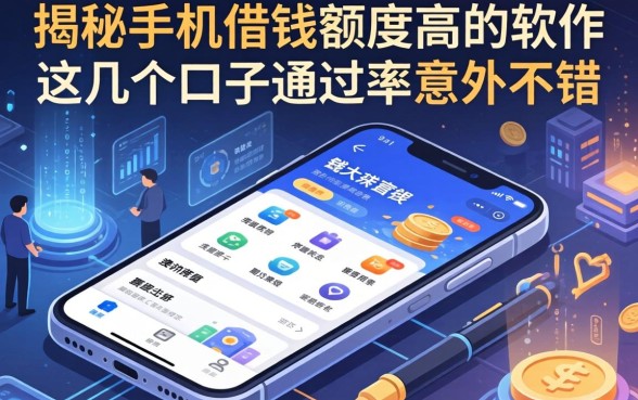 揭秘手机借钱额度高的软件，这几个口子通过率意外不错