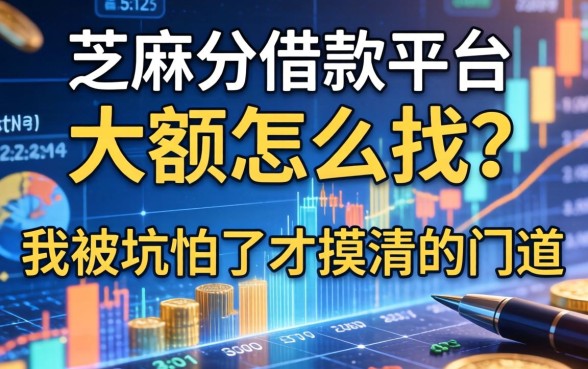 芝麻分借款平台大额怎么找？我被坑怕了才摸清的门道