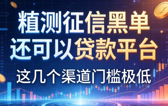 实测征信黑名单还可以贷款的平台，这几个渠道门槛极低