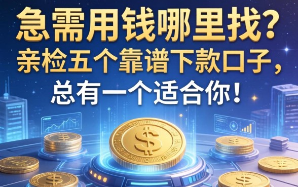 急需用钱哪里找？亲测五个靠谱下款口子，总有一个适合你！