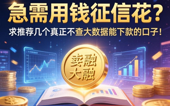 急需用钱征信花？求推荐几个真正不查大数据能下款的口子！