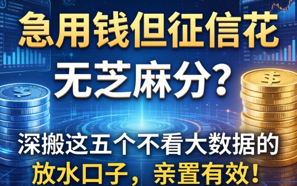 急用钱但征信花、无芝麻分？深扒这五个不看大数据的放水口子，亲测有效！