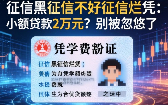 征信黑征信不好征信烂凭身份证小额贷款2万元？别被忽悠了