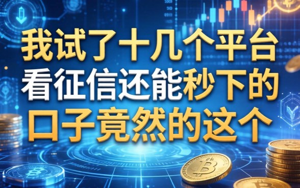 我试了十几个平台，发现不看征信还能秒下的口子竟然是这个