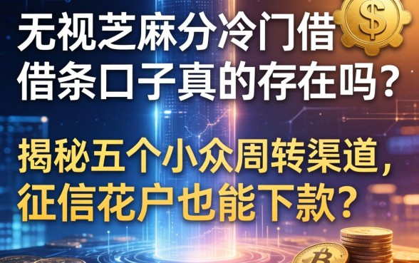 无视芝麻分的冷门借条口子真的存在吗？揭秘五个小众周转渠道，征信花户也能下款？