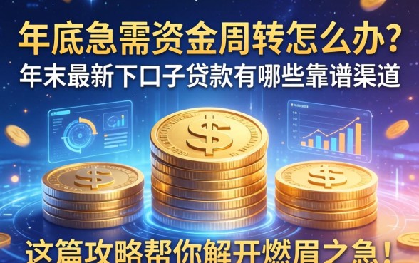 年底急需资金周转怎么办？年末最新下口子贷款有哪些靠谱渠道？这篇攻略帮你解开燃眉之急！