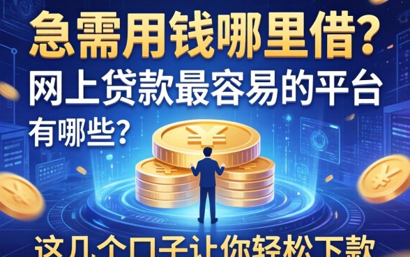 急需用钱哪里借？网上贷款最容易的平台有哪些？这几个口子让你轻松下款