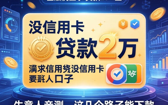 没信用卡贷款2万的口子：生意人亲测，这几个路子能下款