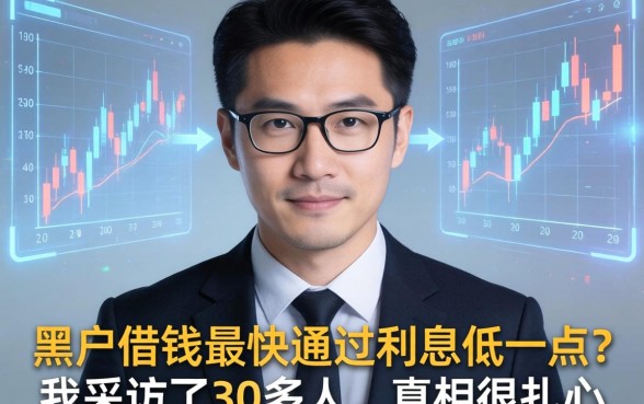 黑户借钱最快通过利息低一点？我采访了30多人，真相很扎心