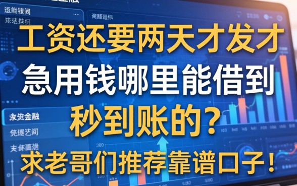 工资还要两天才发，急用钱哪里能借到秒到账的？求老哥们推荐靠谱口子！