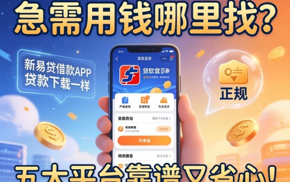 急需用钱哪里找？类似新易贷借款app下载一样正规的贷款软件有哪些？这五大平台靠谱又省心！