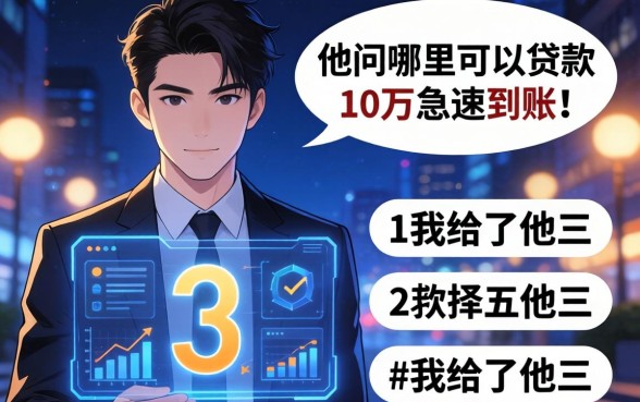 深夜3点他问哪里可以贷款10万急速到账，我给了他三个选择