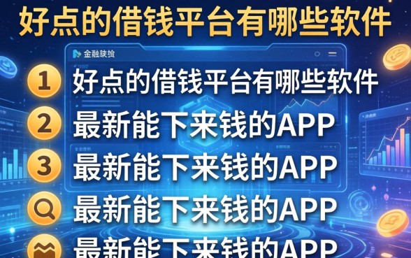 好点的借钱平台有哪些软件，条列五个最新能下来钱的app