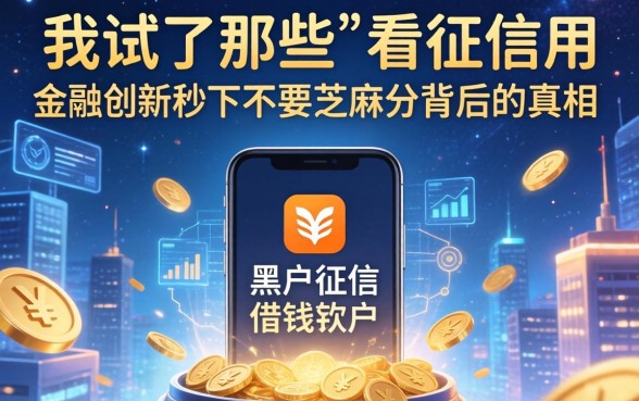 我试了那些不看征信的黑户借钱软件，发现金融创新秒下不要芝麻分背后的真相