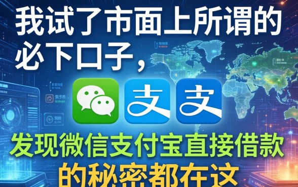 我试了市面上所谓的必下口子，发现微信支付宝直接借款的秘密都在这
