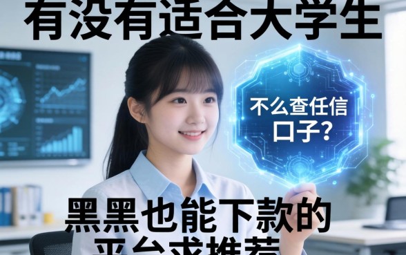有没有适合大学生且不怎么查征信的口子？黑户也能下款的平台求推荐！